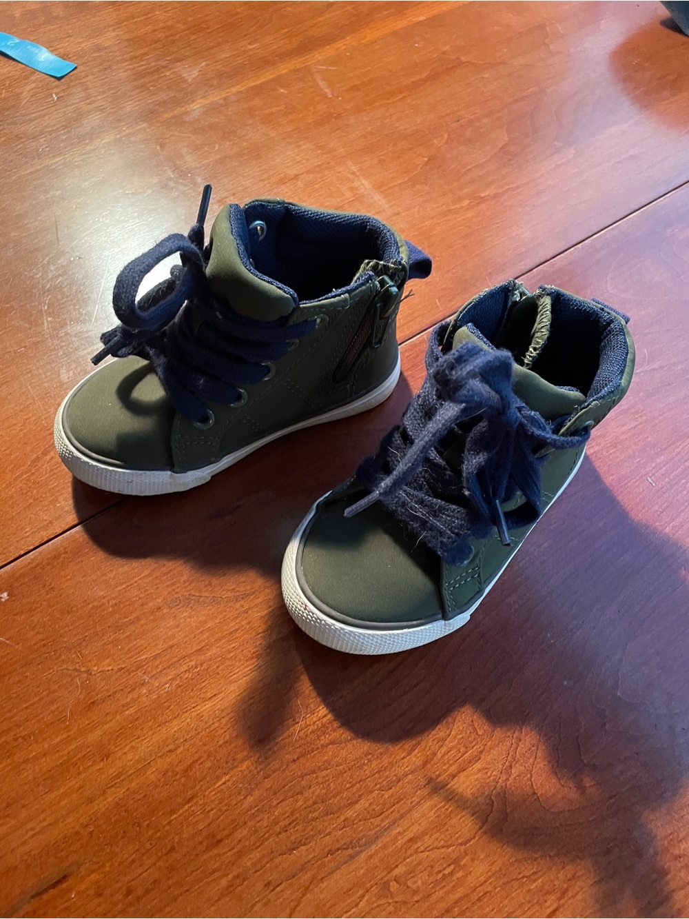 Cat & Jack Olive Green and Navy High-Top Kids Sneakers